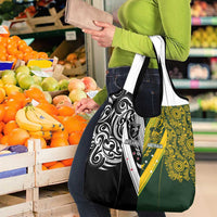 Aotearoa Australia Rugby Grocery Bag Maori and Aboriginal Art Sporty Style - Polynesian Pride