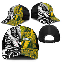 Aotearoa Australia Rugby Mesh Trucker Cap Maori and Aboriginal Art Sporty Style - Polynesian Pride