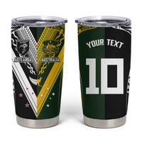 Aotearoa Australia Rugby Custom Tumbler Cup Maori and Aboriginal Art Sporty Style - Polynesian Pride