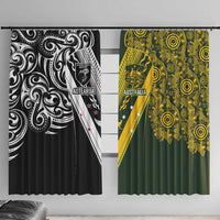 Aotearoa Australia Rugby Window Curtain Maori and Aboriginal Art Sporty Style - Polynesian Pride