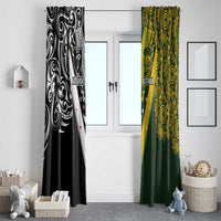Aotearoa Australia Rugby Window Curtain Maori and Aboriginal Art Sporty Style - Polynesian Pride