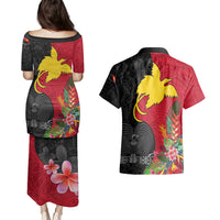 Papua New Guinea Couples Matching Puletasi Dress and Hawaiian Shirt Birds Of Paradise Mix Tropical Flower Polynesian Pattern LT03 - Polynesian Pride