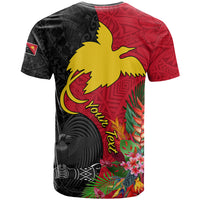 Custom Papua New Guinea T Shirt Birds Of Paradise Mix Tropical Flower Polynesian Pattern LT03 - Polynesian Pride