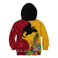 Papua New Guinea Kid Hoodie Birds Of Paradise Mix Tropical Flower Polynesian Pattern LT03 - Polynesian Pride