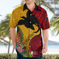 Custom Papua New Guinea Hawaiian Shirt Birds Of Paradise Mix Tropical Flower Polynesian Pattern LT03 - Polynesian Pride
