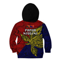 Papua New Guinea Central Province Kid Hoodie PNG Birds Of Paradise Polynesian Arty Style LT03 - Polynesian Pride