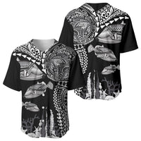 Hawaiian Reef Triggerfish Baseball Jersey Polynesian Art with Tribal Humuhumunukunukuapua'a LT03 - Polynesian Pride