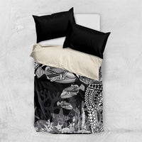 Hawaiian Reef Triggerfish Bedding Set Polynesian Art with Tribal Humuhumunukunukuapua'a LT03 US Twin 172cm x 218cm Black - Polynesian Pride