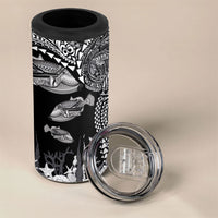 Hawaiian Reef Triggerfish 4 in 1 Can Cooler Tumbler Polynesian Art with Tribal Humuhumunukunukuapua'a LT03 - Polynesian Pride