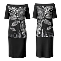 Hawaiian Reef Triggerfish Couples Matching Puletasi and Hawaiian Shirt Polynesian Art with Tribal Humuhumunukunukuapua'a LT03 - Polynesian Pride