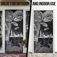 Hawaiian Reef Triggerfish Door Cover Polynesian Art with Tribal Humuhumunukunukuapua'a LT03 - Polynesian Pride