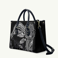 Hawaiian Reef Triggerfish Leather Bag Polynesian Art with Tribal Humuhumunukunukuapua'a LT03 Black - Polynesian Pride