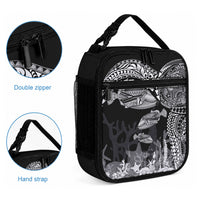 Hawaiian Reef Triggerfish Lunch Bag Polynesian Art with Tribal Humuhumunukunukuapua'a