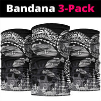 Hawaiian Reef Triggerfish Neck Gaiter Polynesian Art with Tribal Humuhumunukunukuapua'a LT03 package One Size: 25*50cm Black - Polynesian Pride