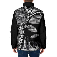 Hawaiian Reef Triggerfish Padded Jacket Polynesian Art with Tribal Humuhumunukunukuapua'a LT03 - Polynesian Pride