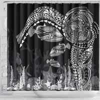 Hawaiian Reef Triggerfish Shower Curtain Polynesian Art with Tribal Humuhumunukunukuapua'a LT03 - Polynesian Pride