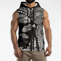 Hawaiian Reef Triggerfish Sleeveless Zip Hoodie Polynesian Art with Tribal Humuhumunukunukuapua'a LT03 - Polynesian Pride