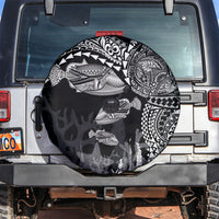 Hawaiian Reef Triggerfish Spare Tire Cover Polynesian Art with Tribal Humuhumunukunukuapua'a LT03 Black - Polynesian Pride