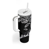 Hawaiian Reef Triggerfish Tumbler With Handle Polynesian Art with Tribal Humuhumunukunukuapua'a LT03 - Polynesian Pride
