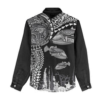 Hawaiian Reef Triggerfish Women Casual Shirt Polynesian Art with Tribal Humuhumunukunukuapua'a LT03 - Polynesian Pride
