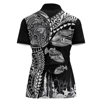 Hawaiian Reef Triggerfish Women Polo Shirt Polynesian Art with Tribal Humuhumunukunukuapua'a LT03 - Polynesian Pride