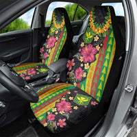 Hawaiian Independence Day Car Seat Cover Kanaka Maoli Symbols With Tapa Motifs and Tropical Plants - Polynesian Pride