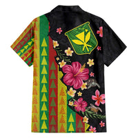 Hawaiian Independence Day Family Matching Off Shoulder Short Dress and Hawaiian Shirt Kanaka Maoli Symbols With Tapa Motifs and Tropical Plants - Polynesian Pride
