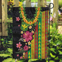 Hawaiian Independence Day Garden Flag Kanaka Maoli Symbols With Tapa Motifs and Tropical Plants - Polynesian Pride