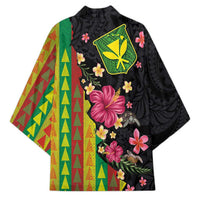 Hawaiian Independence Day Kimono Kanaka Maoli Symbols With Tapa Motifs and Tropical Plants - Polynesian Pride