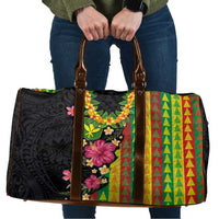 Hawaiian Independence Day Travel Bag Kanaka Maoli Symbols With Tapa Motifs and Tropical Plants - Polynesian Pride