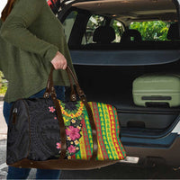 Hawaiian Independence Day Travel Bag Kanaka Maoli Symbols With Tapa Motifs and Tropical Plants - Polynesian Pride