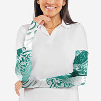 Personalised New Zealand Aotearoa Darts Masters Arm Sleeves Maori Art Tattoo with Tribal Dart Symbol Teal Color - Polynesian Pride