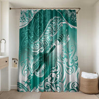 Personalised New Zealand Aotearoa Darts Masters Bathroom Set Maori Art Tattoo with Tribal Dart Symbol Teal Color - Polynesian Pride