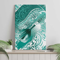 Personalised New Zealand Aotearoa Darts Masters Canvas Wall Art Maori Art Tattoo with Tribal Dart Symbol Teal Color - Polynesian Pride