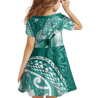 Personalised New Zealand Aotearoa Darts Masters Family Matching Tank Maxi Dress and Hawaiian Shirt Maori Art Tattoo with Tribal Dart Symbol Teal Color LT03 - Polynesian Pride