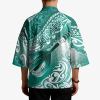 Personalised New Zealand Aotearoa Darts Masters Kimono Maori Art Tattoo with Tribal Dart Symbol Teal Color - Polynesian Pride