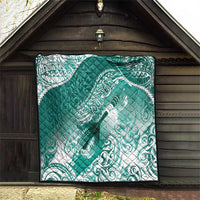 Personalised New Zealand Aotearoa Darts Masters Quilt Maori Art Tattoo with Tribal Dart Symbol Teal Color - Polynesian Pride