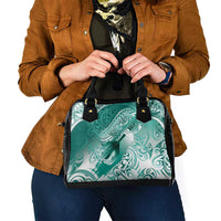 Personalised New Zealand Aotearoa Darts Masters Shoulder Handbag Maori Art Tattoo with Tribal Dart Symbol Teal Color - Polynesian Pride