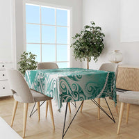 Personalised New Zealand Aotearoa Darts Masters Tablecloth Maori Art Tattoo with Tribal Dart Symbol Teal Color - Polynesian Pride