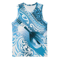 Personalised New Zealand Aotearoa Darts Masters Basketball Jersey Maori Art Tattoo with Tribal Dart Symbol Blue - Polynesian Pride