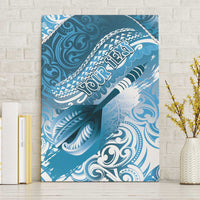 Personalised New Zealand Aotearoa Darts Masters Canvas Wall Art Maori Art Tattoo with Tribal Dart Symbol Blue - Polynesian Pride