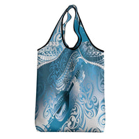 Personalised New Zealand Aotearoa Darts Masters Grocery Bag Maori Art Tattoo with Tribal Dart Symbol Blue - Polynesian Pride