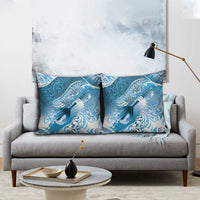 Personalised New Zealand Aotearoa Darts Masters Pillow Cover Maori Art Tattoo with Tribal Dart Symbol Blue - Polynesian Pride