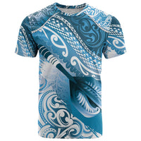 Personalised New Zealand Aotearoa Darts Masters T Shirt Maori Art Tattoo with Tribal Dart Symbol Blue - Polynesian Pride