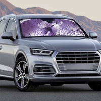 Personalised New Zealand Aotearoa Darts Masters Auto Sun Shade Maori Art Tattoo with Tribal Dart Symbol Purple - Polynesian Pride