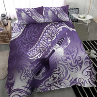 Personalised New Zealand Aotearoa Darts Masters Bedding Set Maori Art Tattoo with Tribal Dart Symbol Purple - Polynesian Pride