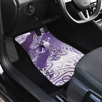 Personalised New Zealand Aotearoa Darts Masters Car Mats Maori Art Tattoo with Tribal Dart Symbol Purple - Polynesian Pride