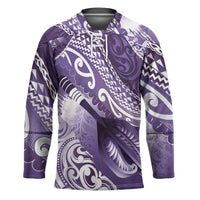 Personalised New Zealand Aotearoa Darts Masters Hockey Jersey Maori Art Tattoo with Tribal Dart Symbol Purple - Polynesian Pride