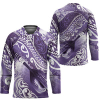 Personalised New Zealand Aotearoa Darts Masters Hockey Jersey Maori Art Tattoo with Tribal Dart Symbol Purple - Polynesian Pride