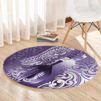 Personalised New Zealand Aotearoa Darts Masters Round Carpet Maori Art Tattoo with Tribal Dart Symbol Purple - Polynesian Pride